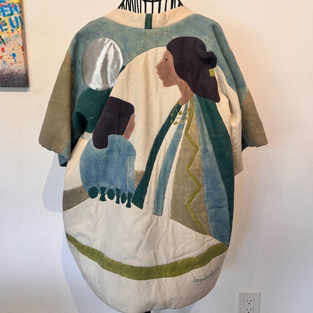 Vintage Jacqueline Rochester Kimono Jacket - Wearable Art - Hand Painted
